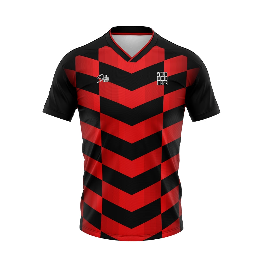 Black and Red Gradient Customized Football Team Jersey Design | Customized Football Jerseys Online India - TheSportStuff With Shorts / Full Sleeve /