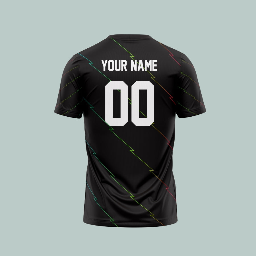 Unisex Half sleeves New Custom Design Football Jersey - Black