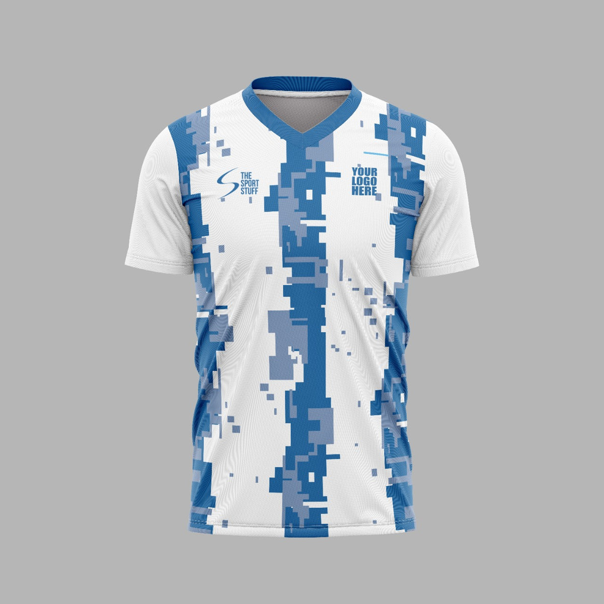 Blue Stripes Customized Football Team Jersey Design | Customized Football Jerseys Online India - TheSportStuff With Shorts / Half Sleeve / Diamond