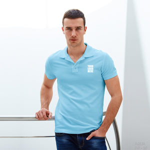 Aqua Custom Polo TShirt with Logo - The Sport Stuff