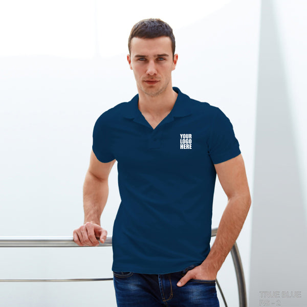 Blue Custom Polo TShirt with Logo - The Sport Stuff