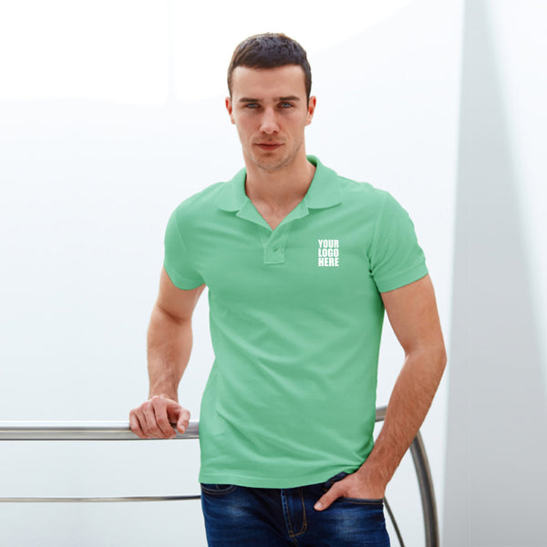 Coral Green Custom Polo TShirt with Logo - The Sport Stuff