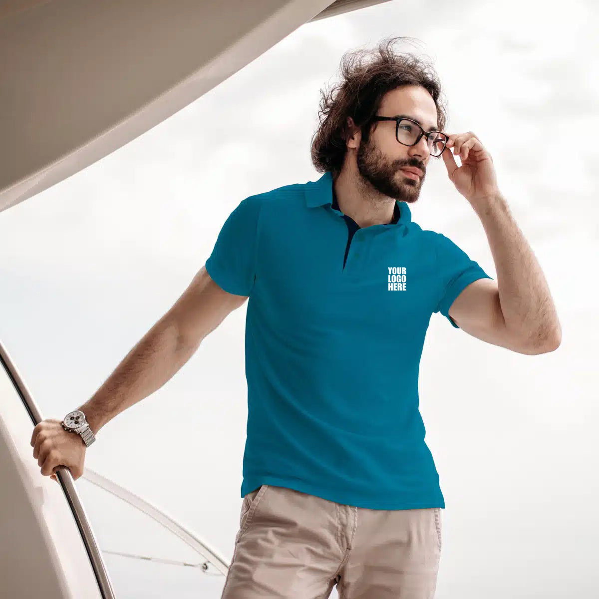 Aquamarine Custom Polo TShirt - The Sport Stuff