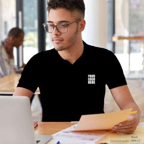 Black Cotton Custom Polo TShirt - The Sport Stuff