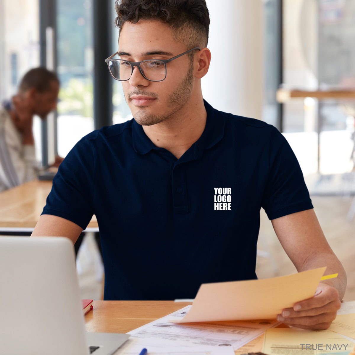 Navy Blue Cotton Custom Polo TShirt - The Sport Stuff