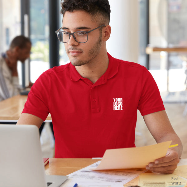 Red Cotton Custom Polo TShirt - The Sport Stuff