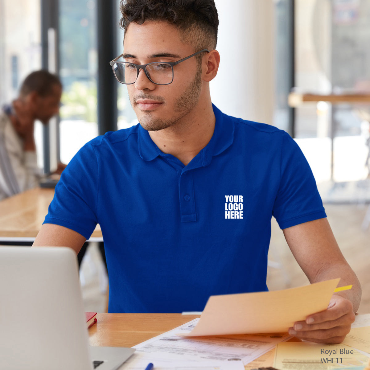 Royal Blue Cotton Custom Polo TShirt - The Sport Stuff