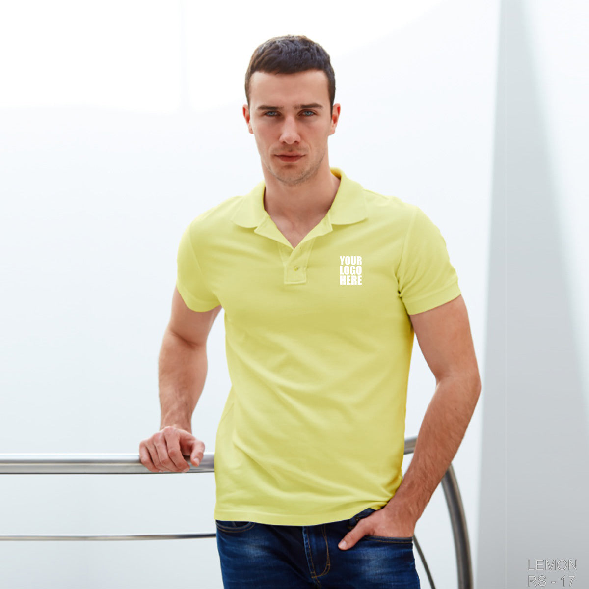 Lemon Cotton Custom Polo TShirt with Logo - The Sport Stuff