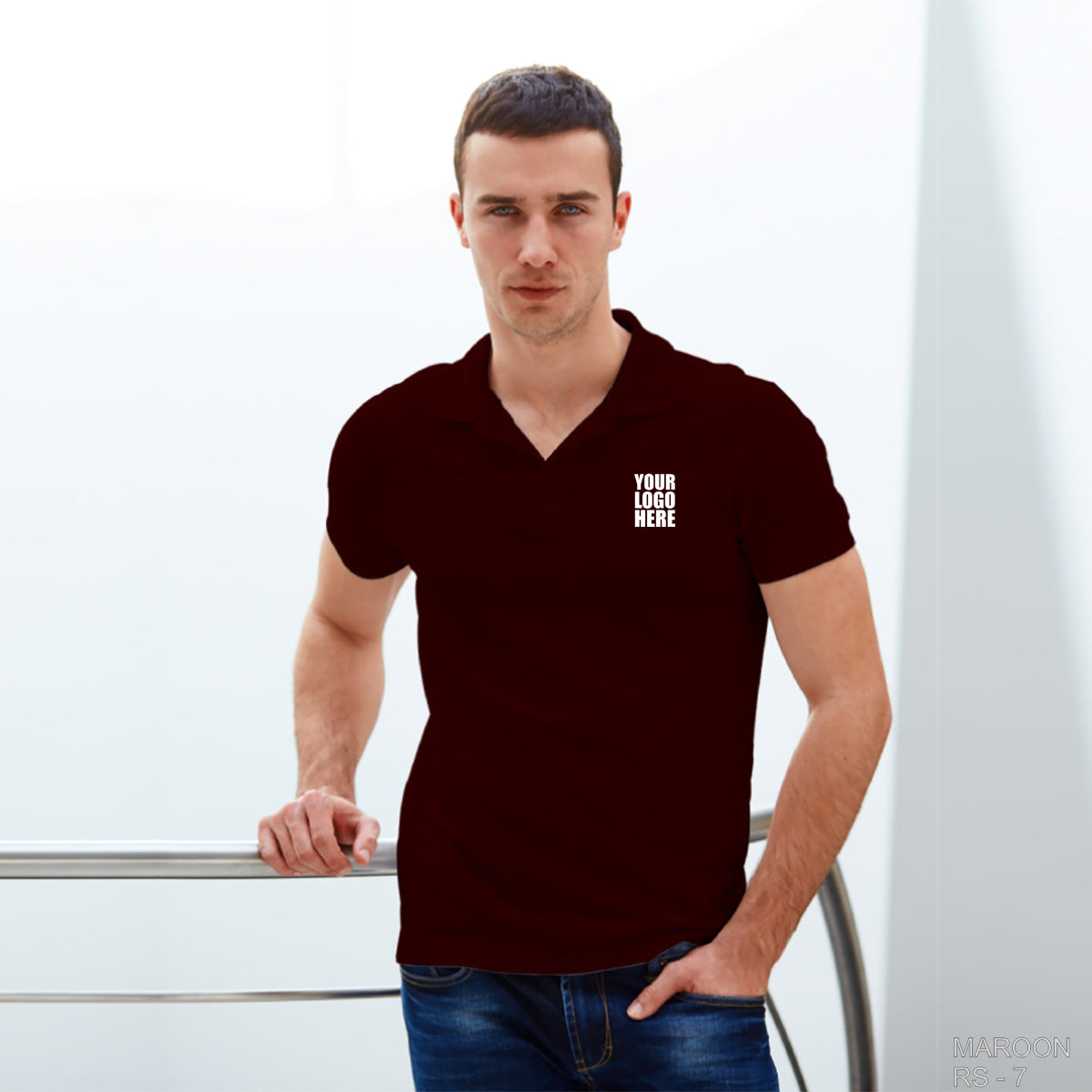 Maroon Custom Polo TShirt with Logo - The Sport Stuff