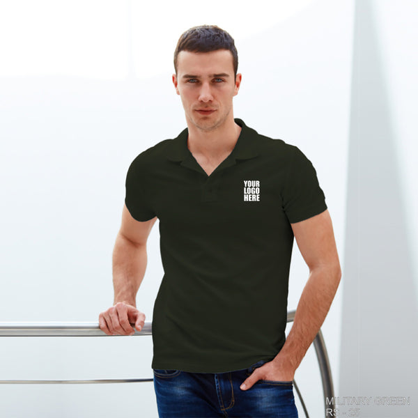 Military Green Custom Polo TShirt with Logo - The Sport Stuff