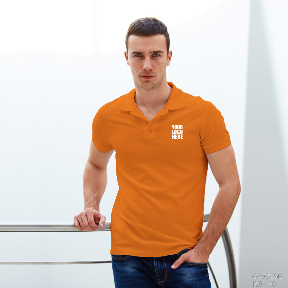 Orange Custom Polo TShirt with Logo - The Sport Stuff