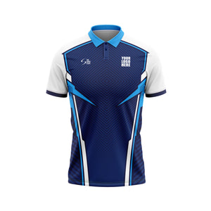 Deep Sky Blue Custom Cricket Jersey Design - The Sport Stuff