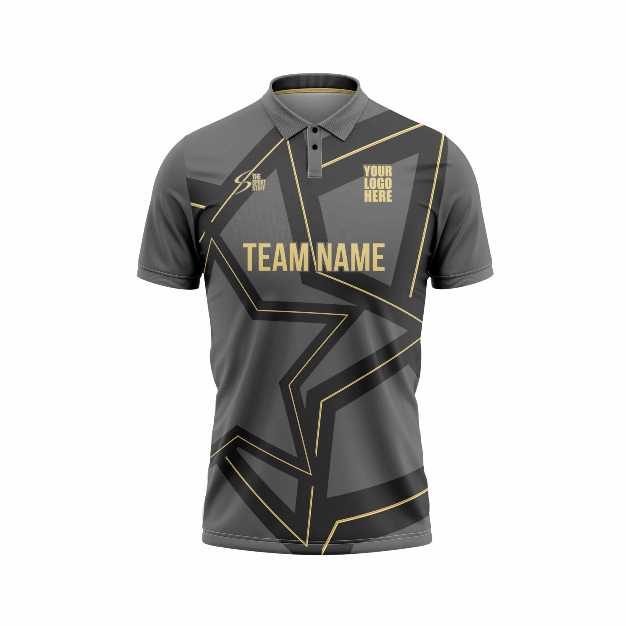 Grey Star Customized Cricket Team Jersey Design - The Sport Stuff