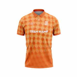 Orange Leaf Custom Cricket Jersey - The Sport Stuff