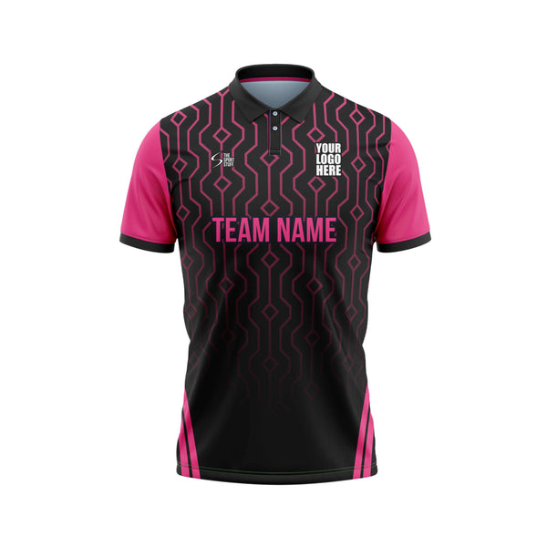 Pink Web Customized Cricket Team Jersey Design - The Sport Stuff